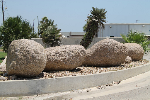 Decorative boulders at Island Construction Materials Yard